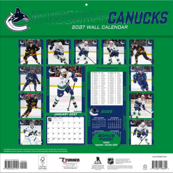 Vancouver Canucks kalendár NHL 2027 Wall