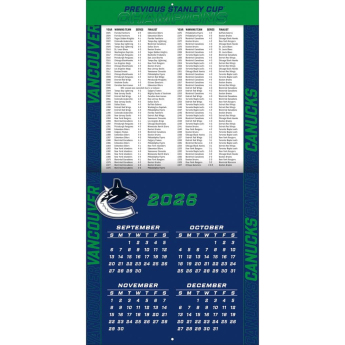 Vancouver Canucks kalendár NHL 2027 Wall