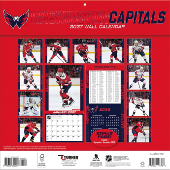 Washington Capitals kalendár NHL 2027 Wall