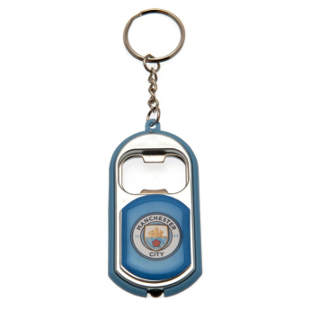 Manchester City prívesok s otvárakom Key Ring Torch Bottle Opener