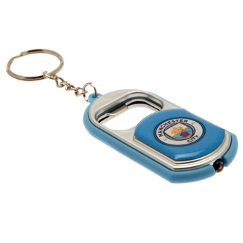 Manchester City prívesok s otvárakom Key Ring Torch Bottle Opener
