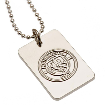 Manchester City retiazka na krk s psou známkou Silver Plated Dog Tag & Chain