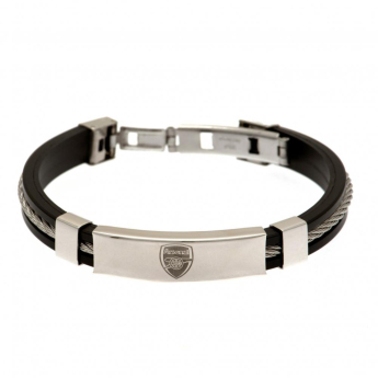 FC Arsenal silikónový náramok Silver Inlay Silicone Bracelet