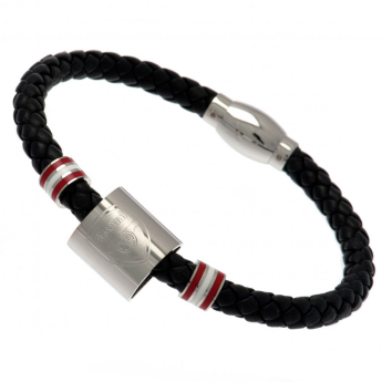 FC Arsenal kožený náramok Colour Ring Leather Bracelet