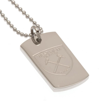 West Ham United retiazka na krk s psou známkou Engraved Dog Tag & Chain