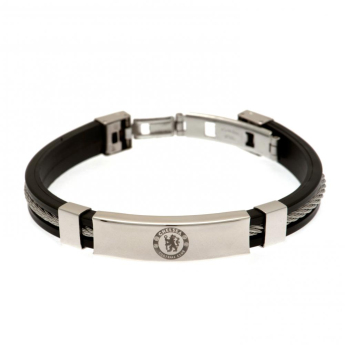 FC Chelsea silikónový náramok Silver Inlay Silicone Bracelet