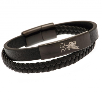 FC Liverpool kožený náramok Black IP Leather Bracelet