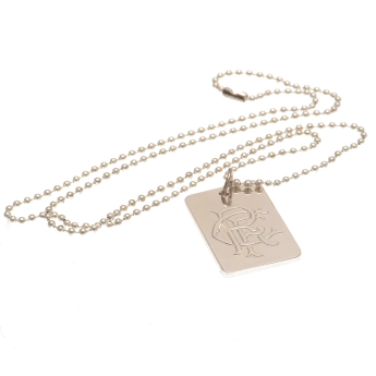 FC Rangers retiazka na krk s psou známkou Silver Plated Dog Tag & Chain