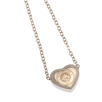 Manchester City prívesok na krk Stainless Steel Heart Necklace