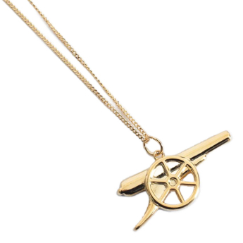 FC Arsenal retiazka na krk s príveskom 18ct Gold Plated on Silver Cannon