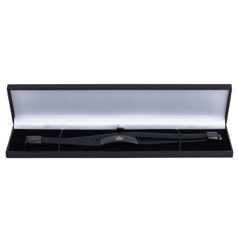 Newcastle United kožený náramok Black IP Leather Bracelet