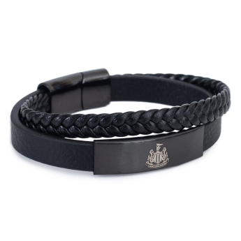 Newcastle United kožený náramok Black IP Leather Bracelet