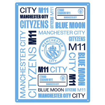 Manchester City ceduľa na stenu Large Montage Sign