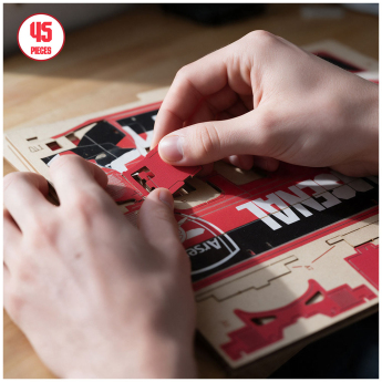 FC Arsenal stavebnice 3D Wooden Team Bus Puzzle