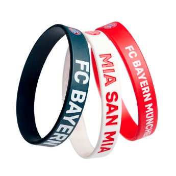 Bayern Mníchov 3pack gumový náramok blue red white