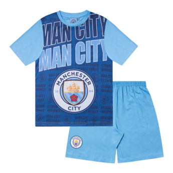 Manchester City detské pyžamo text navy