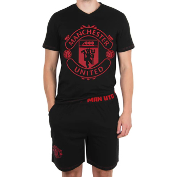 Manchester United pánske pyžamo Short Crest black