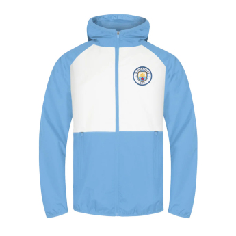 Manchester City pánska bunda s kapucňou Shower white
