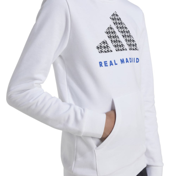 Real Madrid detská mikina s kapucňou Graphic white