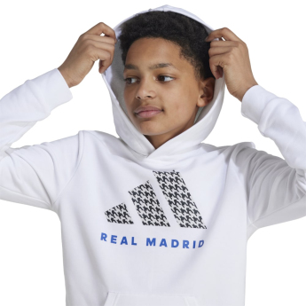 Real Madrid detská mikina s kapucňou Graphic white