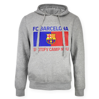 FC Barcelona pánska mikina s kapucňou Bandera grey