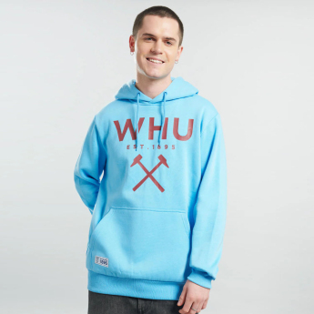 West Ham United pánska mikina s kapucňou Logo blue