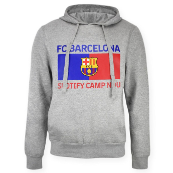 FC Barcelona detská mikina s kapucňou Camp Nou grey
