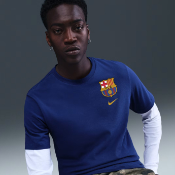 FC Barcelona pánske tričko Crest navy