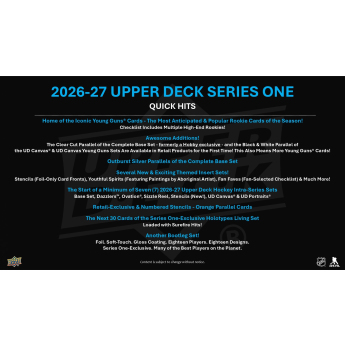 NHL produkty hokejové karty NHL 2026-27 Series 1 Hockey TIN Box