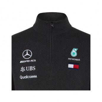 Mercedes AMG Petronas pánska mikina grey Half Zip F1 Team 2018