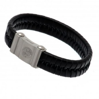 FC Celtic kožený náramok Single Plait Leather Bracelet