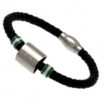 FC Celtic kožený náramok Colour Ring Leather Bracelet