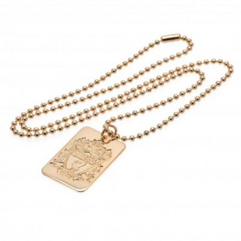 FC Liverpool retiazka na krk s psou známkou Gold Plated Dog Tag & Chain