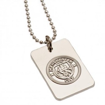 Manchester City retiazka na krk s psou známkou Silver Plated Dog Tag & Chain