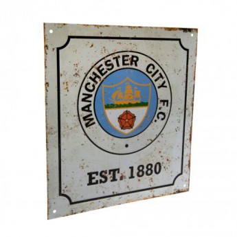 Manchester City ceduľa na stenu Retro Logo Sign