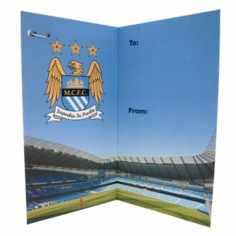 Manchester City narodeninové želanie Birthday Card & Badge EST