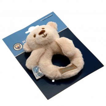 Manchester City plyšová hrkálka Baby Rattle Hugs