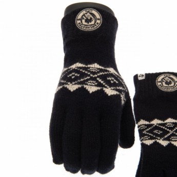 Manchester City pánske rukavice Knitted Gloves Adult Fairisle