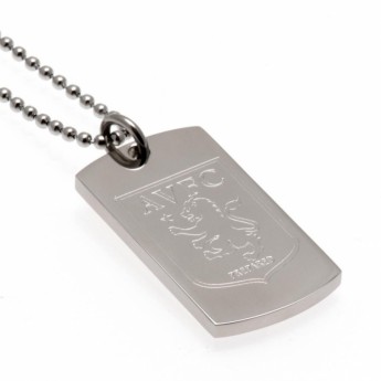 Aston Villa retiazka na krk s psou známkou Engraved Dog Tag & Chain