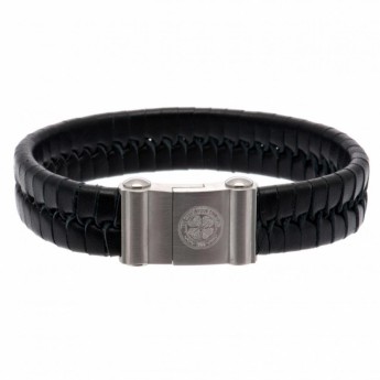 FC Celtic kožený náramok Single Plait Leather Bracelet