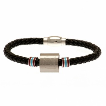 West Ham United kožený náramok Colour Ring Leather Bracelet