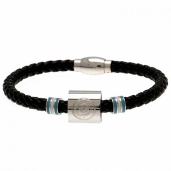 Manchester City kožený náramok Colour Ring Leather Bracelet