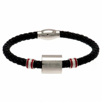 FC Arsenal kožený náramok Colour Ring Leather Bracelet