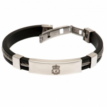 FC Liverpool silikónový náramok Silver Inlay Silicone Bracelet