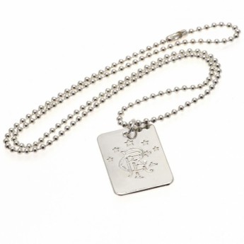 FC Rangers retiazka na krk s psou známkou Silver Plated Dog Tag & Chain