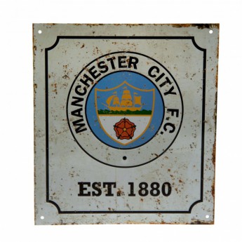 Manchester City ceduľa na stenu Retro Logo Sign