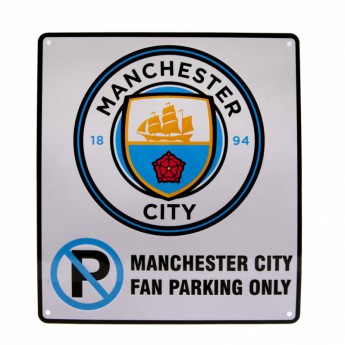 Manchester City kovová značka No Parking Sign