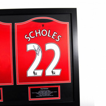 Legendy zarámovaný dres Manchester United Giggs & Scholes Signed Shirts (Dual Framed)