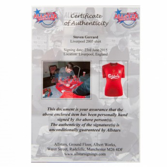 Legendy zarámovaný dres FC Liverpool Gerrard Signed Shirt Istanbul (Framed)