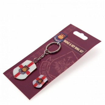 West Ham United kľúčenka a odznak Keyring and Badge Set SG